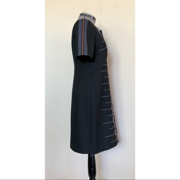 NANETTE LEPORE Charcoal Embroidered Shift Dress - Picture 4 of 6